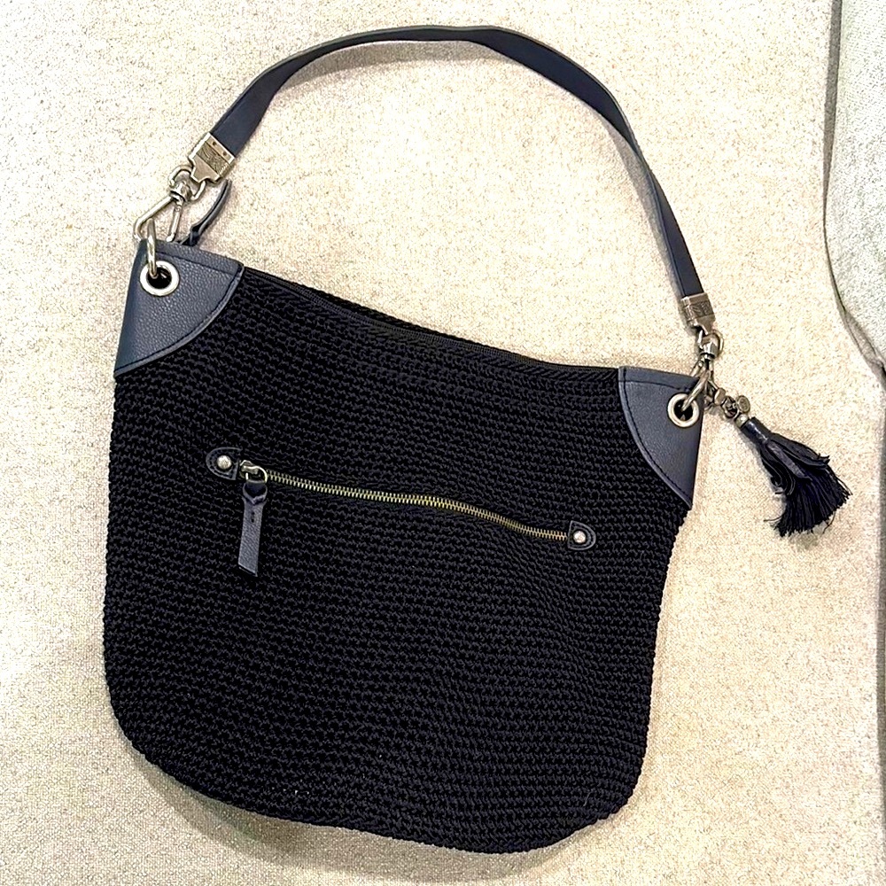 The Sak impecable Black Knit crochet Shoulder Bag